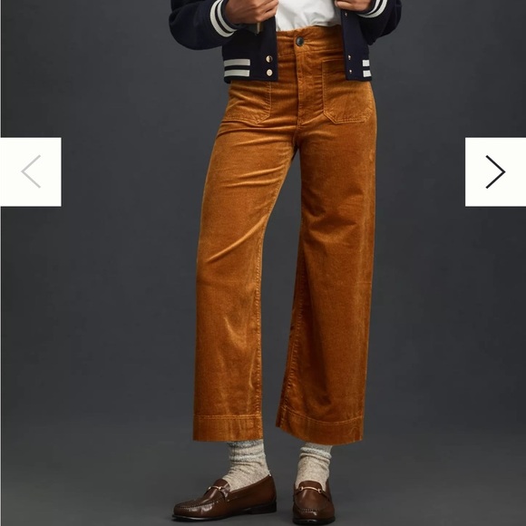 Anthropologie Pants - Maeve The Colette Corduroy Crop Wide-Leg Pants